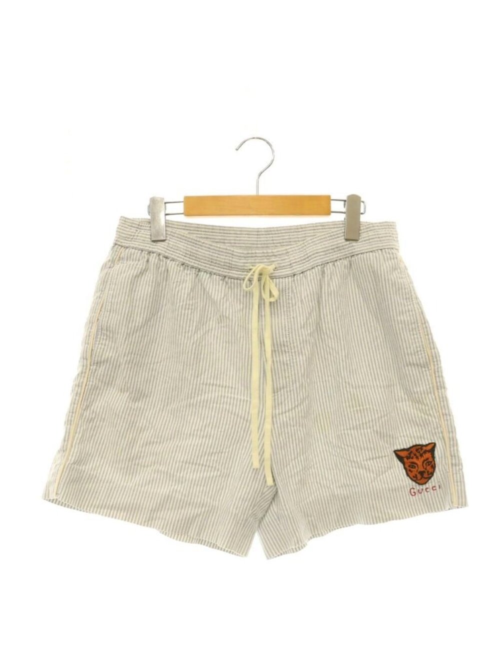 Gucci Animal Embroidery Stripe Shorts Easy Light Blue White 48